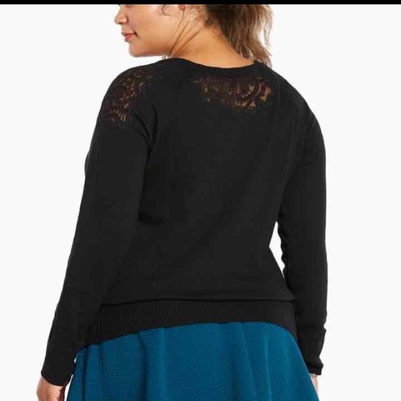 COPY - Black Torrid Lace Inset Sweater NWT - Picture 3 of 4